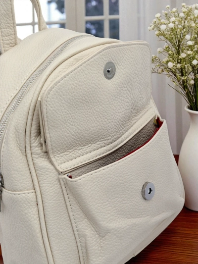 Astrea Classica women's eco-leather backpack in white and beige