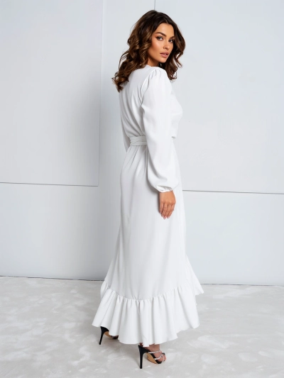 Royalfashion Tied women's midi dress with ruffles