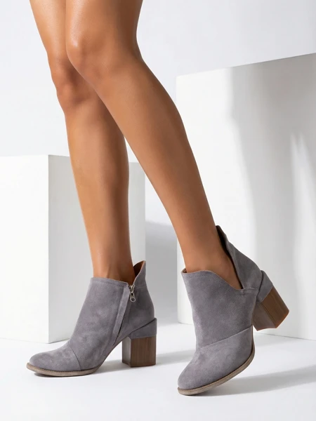 Luna naiste saapad, tuvihallid, nahast, elegantsed, sügiseks