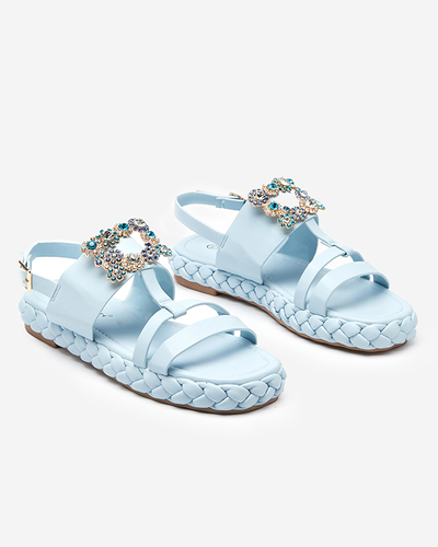 OUTLET Naiste sinised sandaalid dekoratiivse Govy-Footwear pandlaga