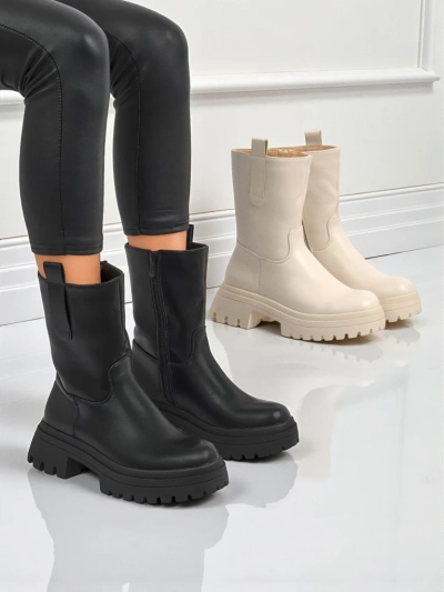 Kõrgemad öko-nahast naiste poolsaapad Scarlet Mist