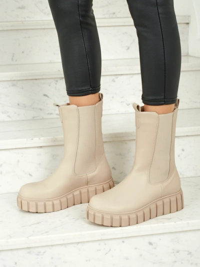 Livora Eco-Leather High Ankle Boots for Women