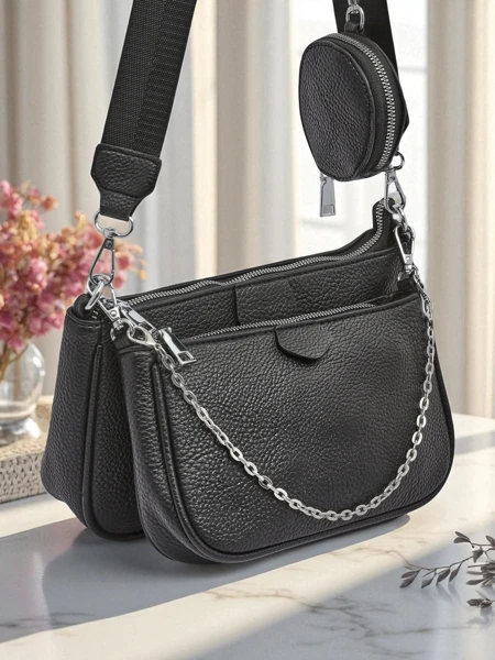 Scylla Multi-functional Women's Handbag in Black Eco-Leather