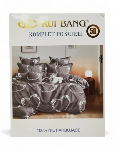 Royalfashion Mustriline voodipesu komplekt 180x200, 3 OSA