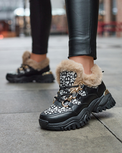 Naiste spordijalatsid karusnahaga mustad Reyma- Jalatsid