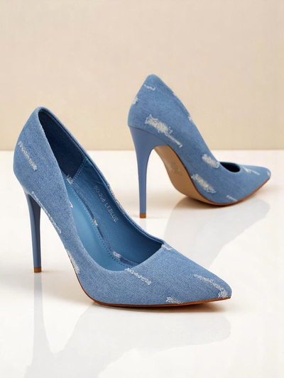 Royalfashion Naiste kõrge kontsaga kingad Denim Chic
