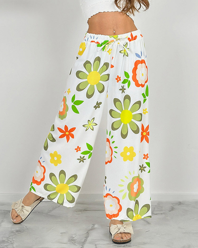 Royalfashion Naiste laiad lillemustrilised riidest püksid