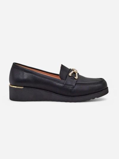 Royalfashion Women's moccasins on a low wedge Leffo
