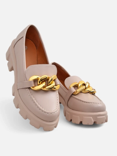 Naiste beežid ketiga loaferid Callista, madal konts, ökonahk