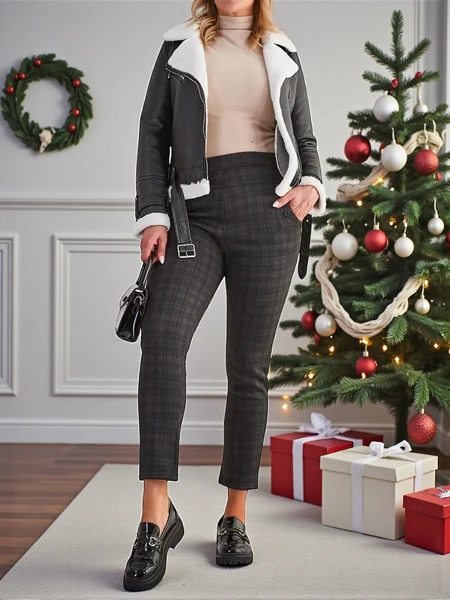 Royalfashion Warmed naiste teggings püksid PLUS SIZE