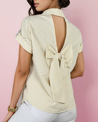 Royalfashion Women's striped shirt with bow