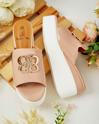 Royalfashion Лакированные женские шлепанцы на Sailla