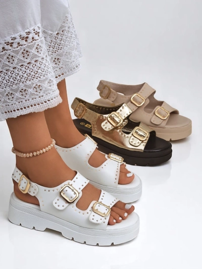 Royalfashion Женские сандалии на толстой подошве со стразами Rocky Chic