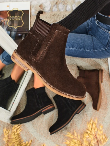 Altesse Ankle Boots in Dark Brown Suede