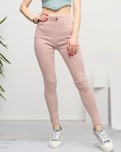 Women's light pink treggings- Clothing