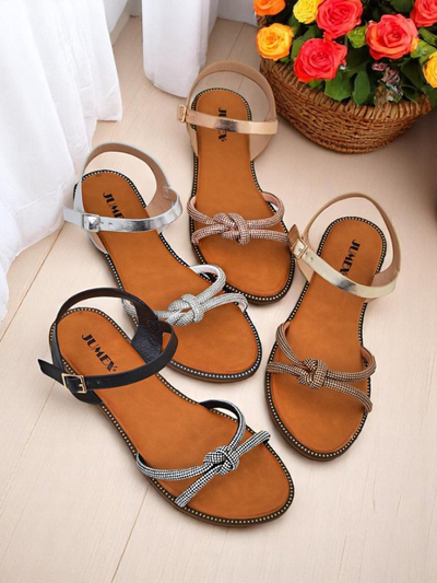 Royalfashion Женские сандалии с декоративными цирконами Bella Shine