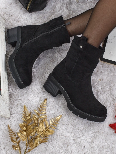 Women's high eco suede ankle boots Carmine