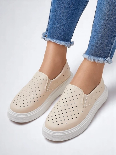 Королевская мода Женские перфорированные спортивные обувь на шнуровке Vaned