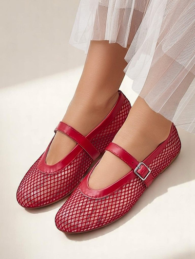 Royalfashion Women’s cutout ballerina flats with a strap Naommi