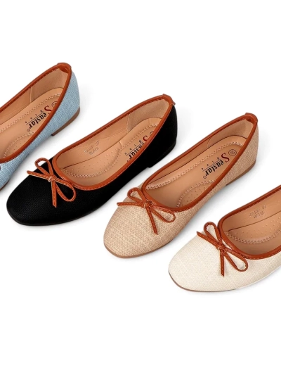 Royalfashion Women's ballet flats with glitter and a bow Aramie