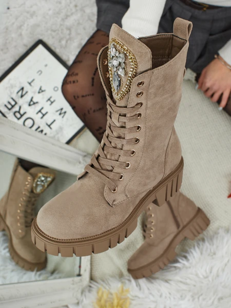 Royalfashion Women's High Worker Boots Suboo