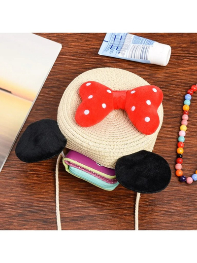 Royalfashion Väikeste laste õlgmaterjalist käekott Minnie Straw