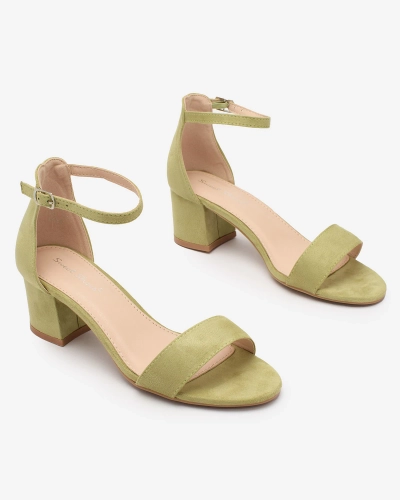 Royalfashion Green women's low stiletto sandals Mesteri