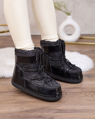 Royalfashion Black women's snow boots with welt Yevnoiela