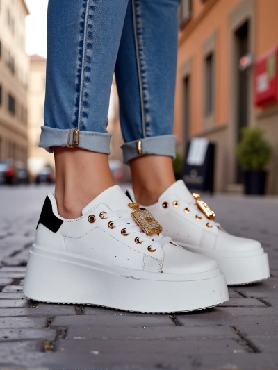 Royalfashion Women's platform sports sneakers Oviger