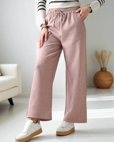 Royalfashion Women's Wide Woven Jersey Pants