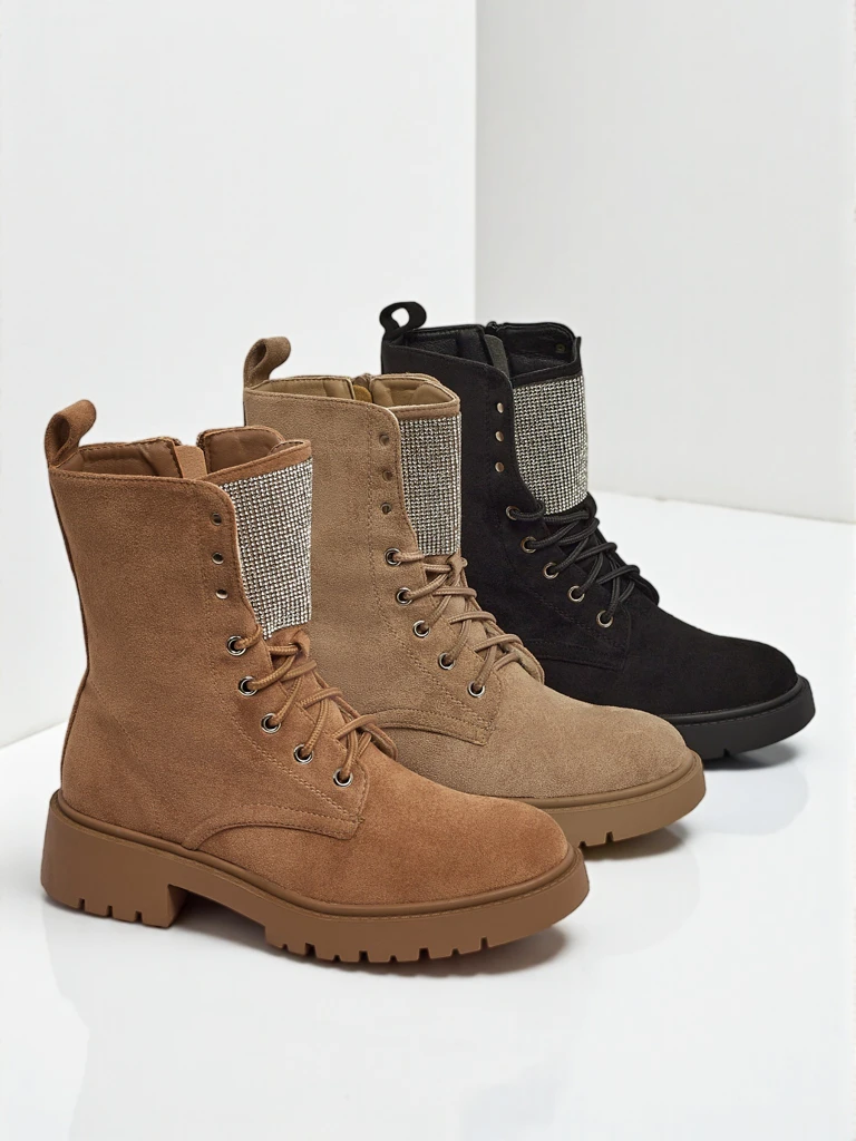 Eco Suede Lace-up Women's Ankle Boots Ferlyne