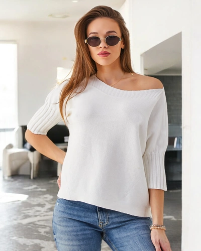 Royalfashion Women's viscose sweater with short sleeves