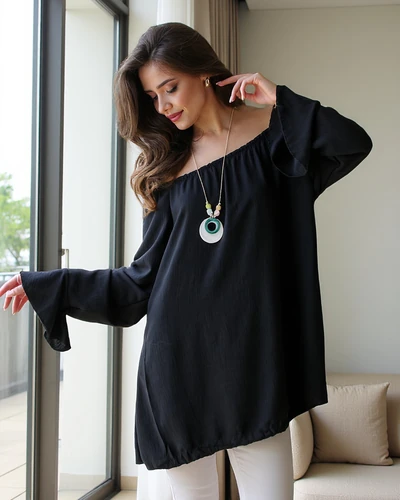 Royalfashion Women's blouse a'la Spanish with ruffles