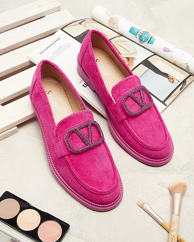 Fuchsia women's moccasins with decoration Fogras- Footwear