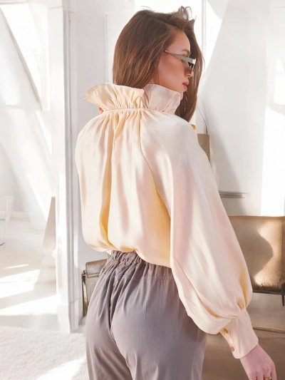 Royalfashion Shimmering women's shirt with decorative collar