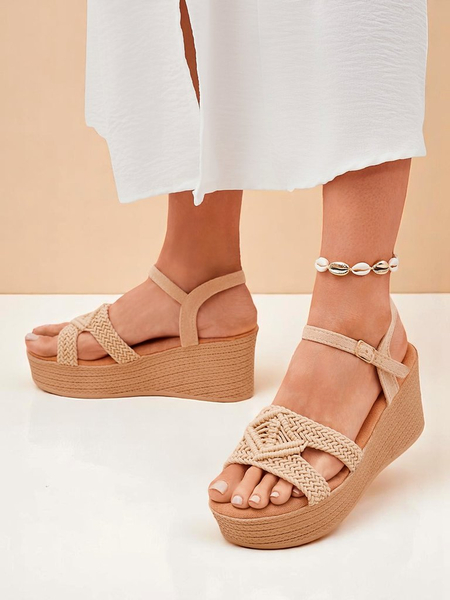 Royalfashion Women's braided wedge sandals Sunny Day