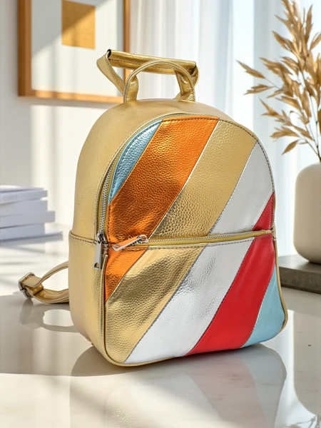 Royalfashion Naiste seljakott ökonavast nahast, metalliktriipudega