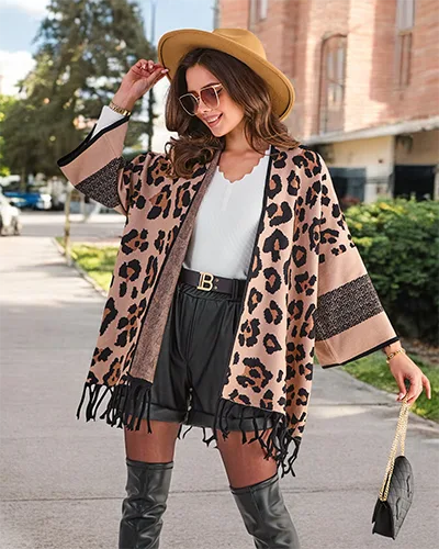 Royalfashion Kvinnar poncho vid tryck