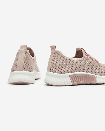 Розовые женские спортивные туфли из ткани Vobbu- Footwear