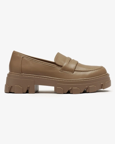 Women's light brown moccasins on a solid sole Desika - Footwear