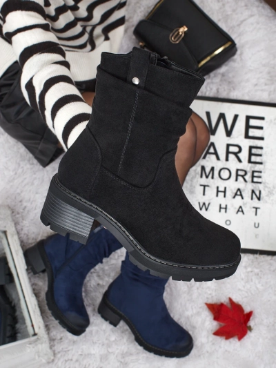 Women's high eco suede ankle boots Carmine