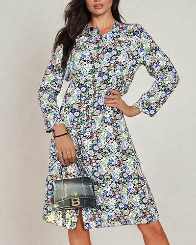 Royalfashion Naiste midi-mustriline kleit