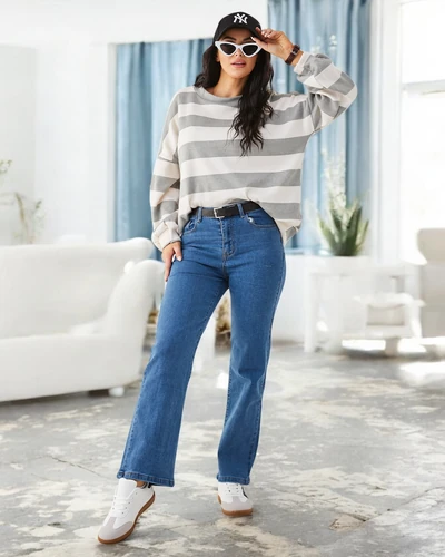 Royalfashion Джинсы прямого кроя для женщин из хлопка
