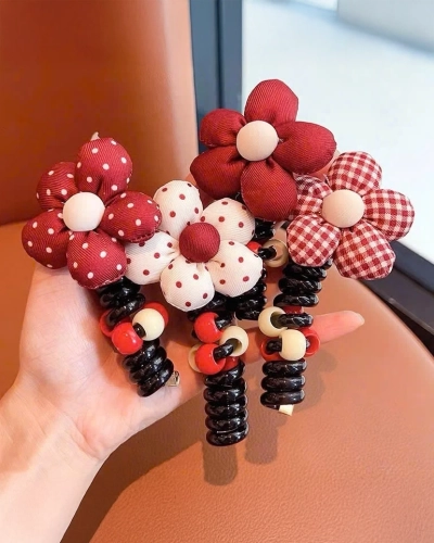 Royalfashion Juuksekumm spiraal väikese lillega Blossom Coil