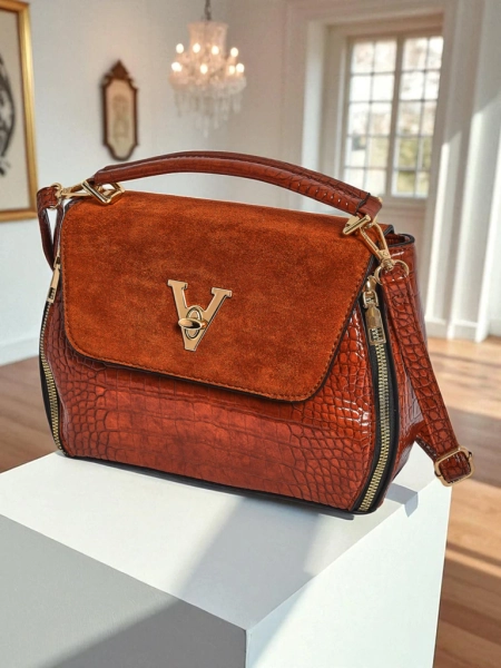 Женская сумка Vesta Classica – коричневая экокожа замшевая