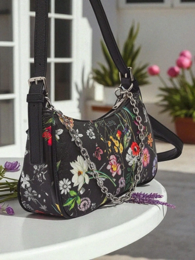 Royalfashion Small women's handbag made of eco leather with floral pattern Lily Bloom