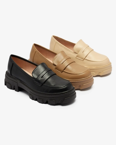 Naiste beežid mokassinad kindla tallaga Desika - Jalatsid