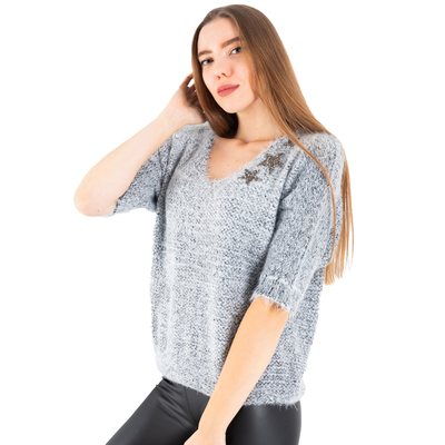 Gray star sweater - Clothing