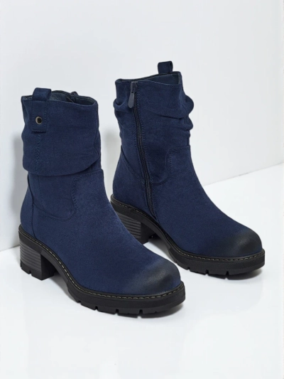 Women's High Eco Suede Ankle Boots Carmine
