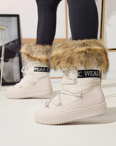 Beežid naiste karusnahaga liibuvad lumesaapad Lilitsa- Jalatsid